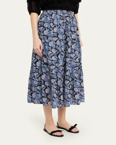 Ulla Johnson Nessa Tiered Midi Skirt | Thumbnail 4