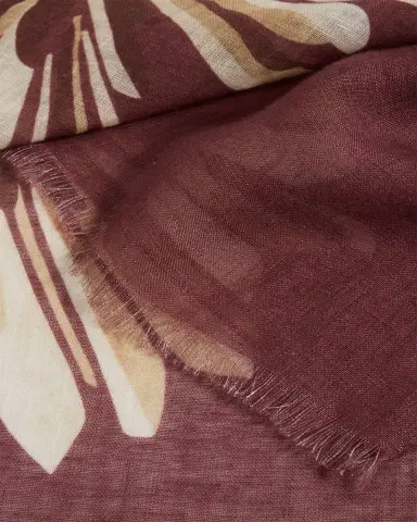 Brunello Cucinelli Floral Linen Scarf | Thumbnail 1