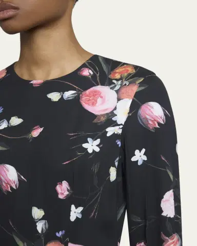 Erdem Floral-Print Long-Sleeve Midi Dress | Thumbnail 5