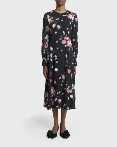 Erdem Floral-Print Long-Sleeve Midi Dress | Thumbnail 6
