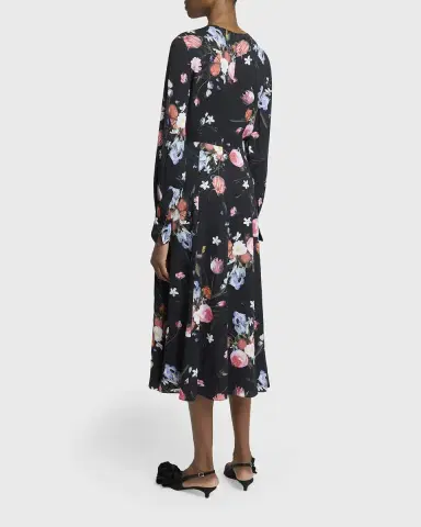 Erdem Floral-Print Long-Sleeve Midi Dress | Thumbnail 7