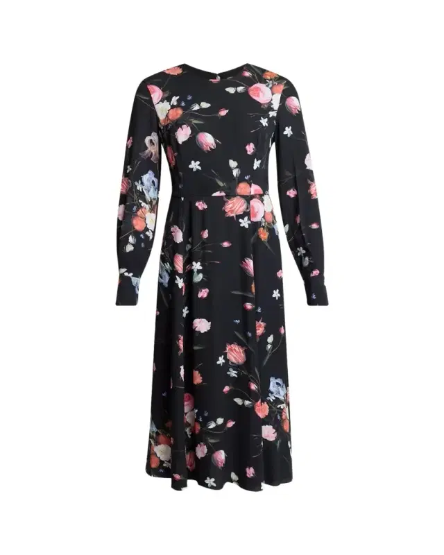 Erdem Floral-Print Long-Sleeve Midi Dress