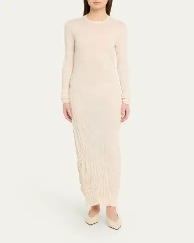 TOTEME Rippled Long-Sleeve Column Dress | Thumbnail 2 TOTEME Rippled Long-Sleeve Column Dress | Thumbnail 2