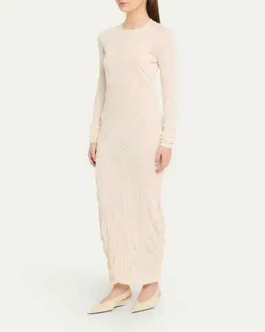 TOTEME Rippled Long-Sleeve Column Dress | Thumbnail 4 TOTEME Rippled Long-Sleeve Column Dress | Thumbnail 4