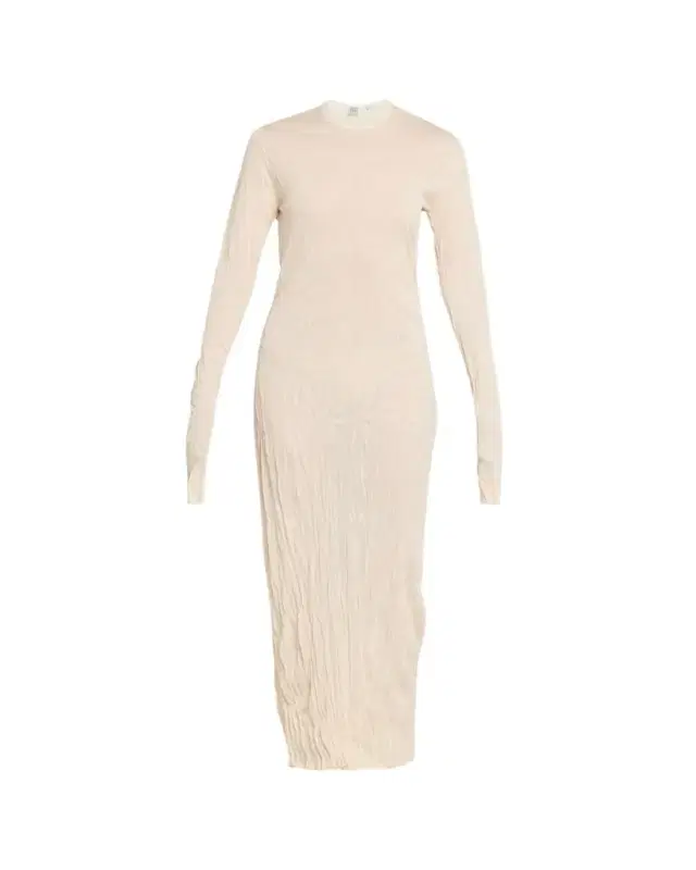 Toteme Rippled Long-Sleeve Column Dress
