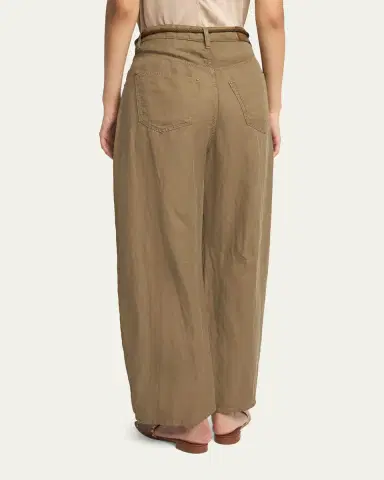 Giorgio Armani Belted Barrel-Leg Ankle Pants | Thumbnail 3