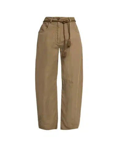 Giorgio Armani Belted Barrel-Leg Ankle Pants | Thumbnail 1