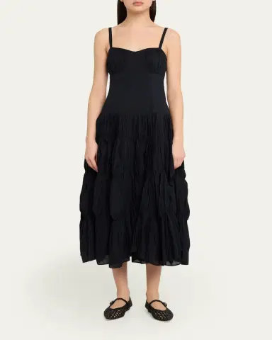 Ulla Johnson Emmalina Tiered Cotton Midi Dress | Thumbnail 2