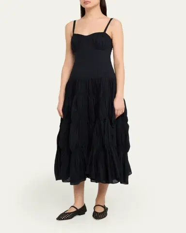 Ulla Johnson Emmalina Tiered Cotton Midi Dress | Thumbnail 4