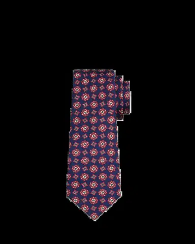 Kiton Men's Medallion Silk 7-Fold Tie | Thumbnail 2 Kiton Men's Medallion Silk 7-Fold Tie | Thumbnail 2