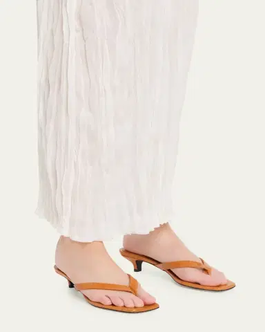 Toteme 35mm Croc-Embossed Leather Heeled Flip Flops | Thumbnail 2