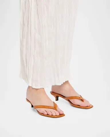 Toteme 35mm Croc-Embossed Leather Heeled Flip Flops | Thumbnail 11