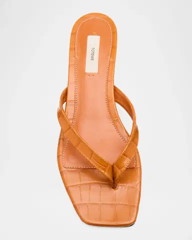 Toteme 35mm Croc-Embossed Leather Heeled Flip Flops | Thumbnail 15