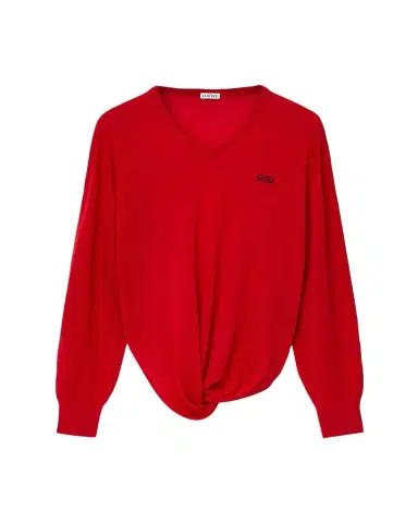Loewe Draped V-Neck Sweater | Thumbnail 1 Loewe Draped V-Neck Sweater | Thumbnail 1