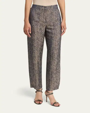 Giorgio Armani Herringbone Jacquard Straight-Leg Ankle Trousers | Thumbnail 4 Giorgio Armani Herringbone Jacquard Straight-Leg Ankle Trousers | Thumbnail 4