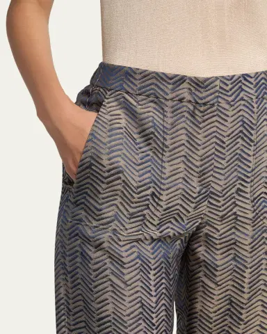 Giorgio Armani Herringbone Jacquard Straight-Leg Ankle Trousers | Thumbnail 5 Giorgio Armani Herringbone Jacquard Straight-Leg Ankle Trousers | Thumbnail 5