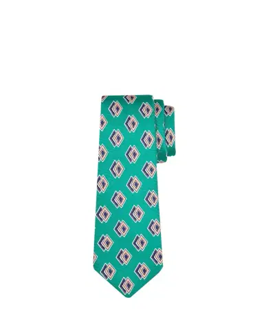 Kiton Men's Double Diamond Print Silk 7-Fold Tie | Thumbnail 1 Kiton Men's Double Diamond Print Silk 7-Fold Tie | Thumbnail 1