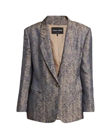 Giorgio Armani Herringbone Jacquard Single-Breasted Jacket | Thumbnail 1