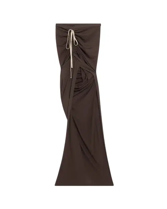 x Moncler Drawstring Ruched Slit Maxi Skirt