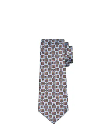 Kiton Men's Square Medallion Silk 7-Fold Tie | Thumbnail 1 Kiton Men's Square Medallion Silk 7-Fold Tie | Thumbnail 1