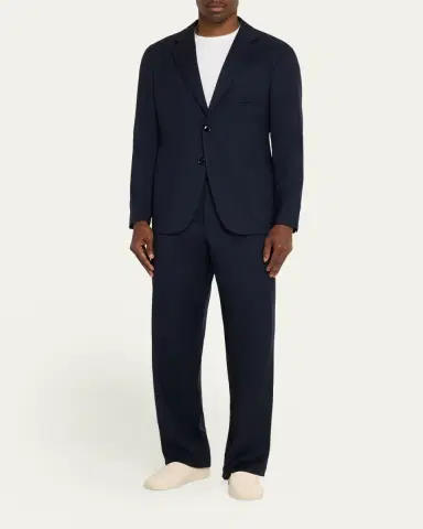 Giorgio Armani Cashmere Straight-Leg Tailored Pants | Thumbnail 2