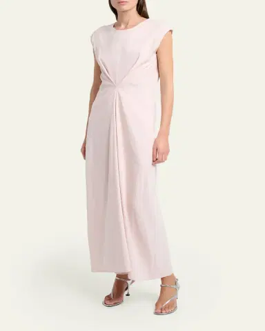 Proenza Schouler White Label Miranda Cinched Slub Linen Midi Dress | Thumbnail 4