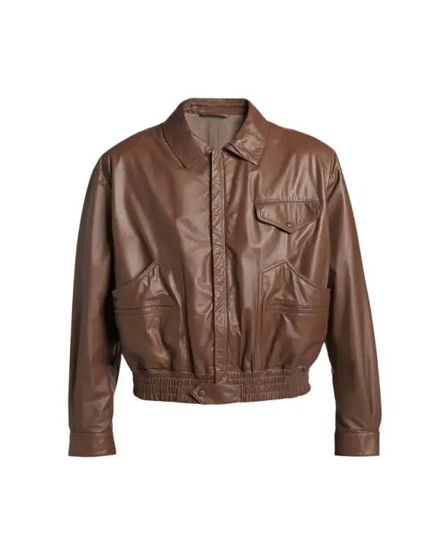 Giorgio Armani Men's Leather Full-Zip Blouson