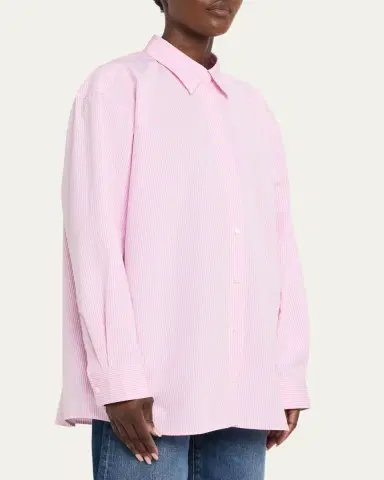 TOTEME Classic Tumbled Striped Shirt | Thumbnail 4 TOTEME Classic Tumbled Striped Shirt | Thumbnail 4