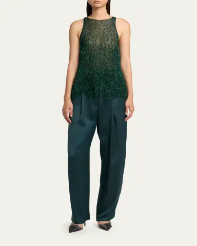 Giorgio Armani Metallic Fringe Knit Sleeveless Blouse | Thumbnail 2 Giorgio Armani Metallic Fringe Knit Sleeveless Blouse | Thumbnail 2