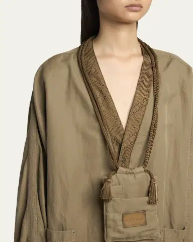 Giorgio Armani V-Neck Single-Breasted Utility Jacket | Thumbnail 5 Giorgio Armani V-Neck Single-Breasted Utility Jacket | Thumbnail 5