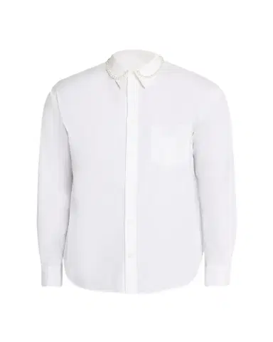 Simone Rocha Men's Pearly-Collar Cotton Button-Down Shirt | Thumbnail 1