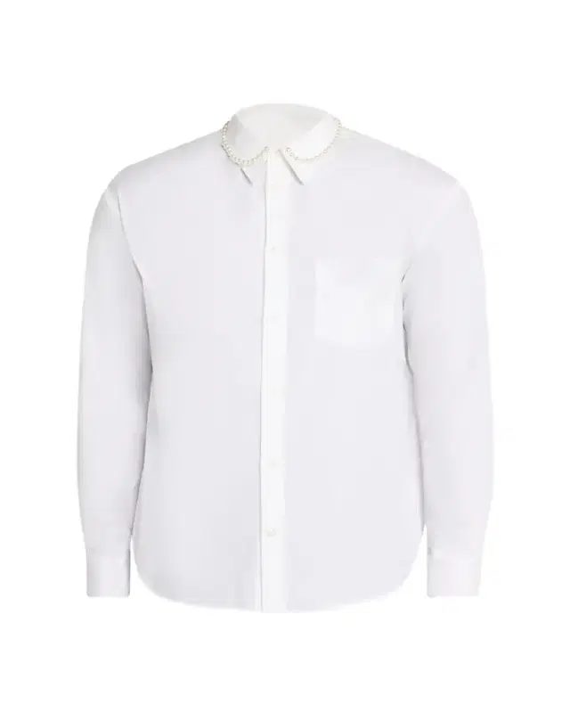 Men's Pearly-Collar Cotton Button-Down Shirt