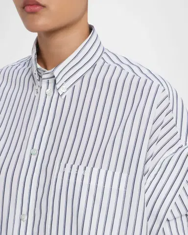 Balenciaga Tucked-Sleeve Striped Poplin Shirt | Thumbnail 4 Balenciaga Tucked-Sleeve Striped Poplin Shirt | Thumbnail 4