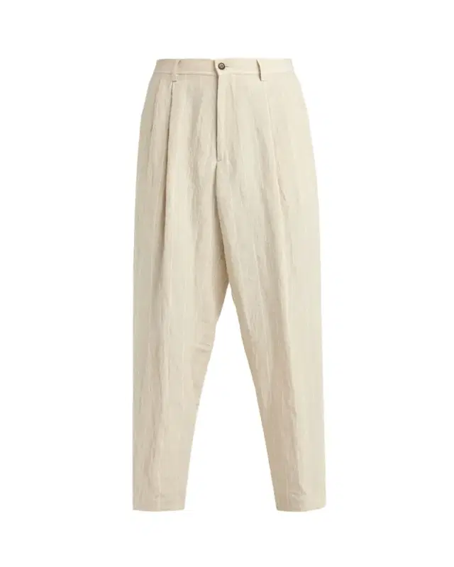 Men's Linen Hairline Pleated Trousers