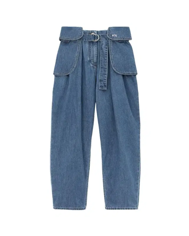 Belted Barrel-Leg Cargo Jeans