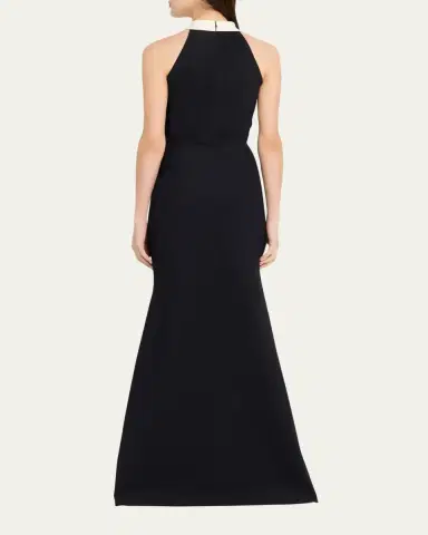 Chiara Boni La Petite Robe Warda Pleated Two-Tone Trumpet Gown | Thumbnail 3 Chiara Boni La Petite Robe Warda Pleated Two-Tone Trumpet Gown | Thumbnail 3