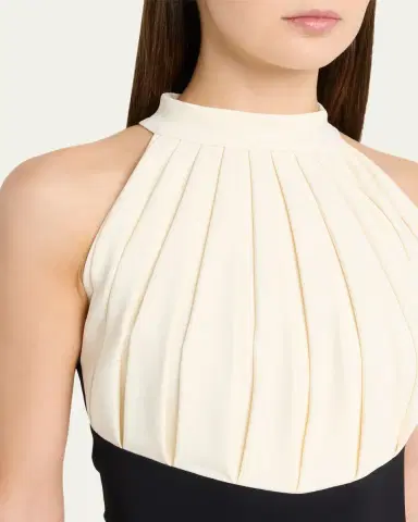 Chiara Boni La Petite Robe Warda Pleated Two-Tone Trumpet Gown | Thumbnail 5 Chiara Boni La Petite Robe Warda Pleated Two-Tone Trumpet Gown | Thumbnail 5