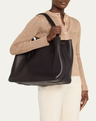 Tom Ford Men's T-Line Grained Leather East-West Tote Bag | Thumbnail 2 Tom Ford Men's T-Line Grained Leather East-West Tote Bag | Thumbnail 2