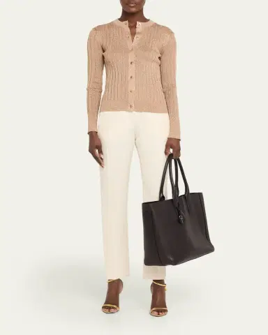 Tom Ford Men's T-Line Grained Leather East-West Tote Bag | Thumbnail 5 Tom Ford Men's T-Line Grained Leather East-West Tote Bag | Thumbnail 5