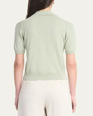 Altuzarra Clay Short-Sleeve Polo Sweater | Thumbnail 3 Altuzarra Clay Short-Sleeve Polo Sweater | Thumbnail 3