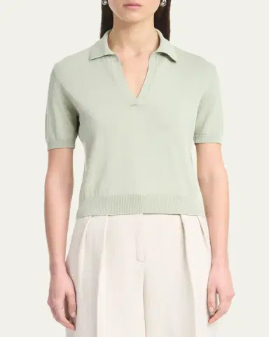 Altuzarra Clay Short-Sleeve Polo Sweater | Thumbnail 4 Altuzarra Clay Short-Sleeve Polo Sweater | Thumbnail 4