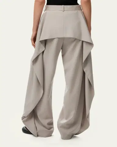 LOEWE Pleated Wool Wide-Leg Trousers | Thumbnail 3
