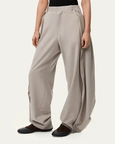 LOEWE Pleated Wool Wide-Leg Trousers | Thumbnail 4