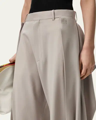 LOEWE Pleated Wool Wide-Leg Trousers | Thumbnail 5