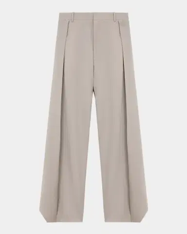 LOEWE Pleated Wool Wide-Leg Trousers | Thumbnail 6