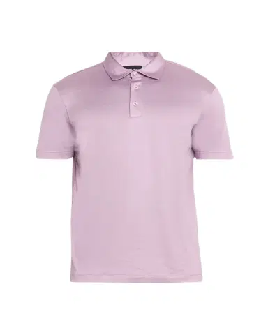 Giorgio Armani Men's Solid Silk and Cotton Polo Shirt | Thumbnail 1