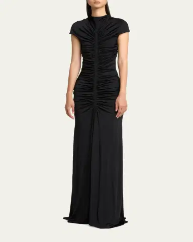 Giorgio Armani Ruched Cap-Sleeve Rhinestone Gown | Thumbnail 2 Giorgio Armani Ruched Cap-Sleeve Rhinestone Gown | Thumbnail 2