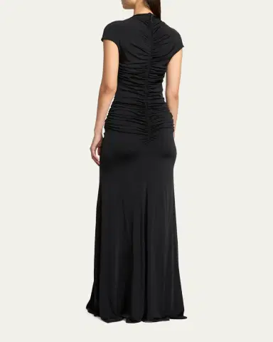Giorgio Armani Ruched Cap-Sleeve Rhinestone Gown | Thumbnail 3 Giorgio Armani Ruched Cap-Sleeve Rhinestone Gown | Thumbnail 3