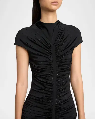 Giorgio Armani Ruched Cap-Sleeve Rhinestone Gown | Thumbnail 9 Giorgio Armani Ruched Cap-Sleeve Rhinestone Gown | Thumbnail 9