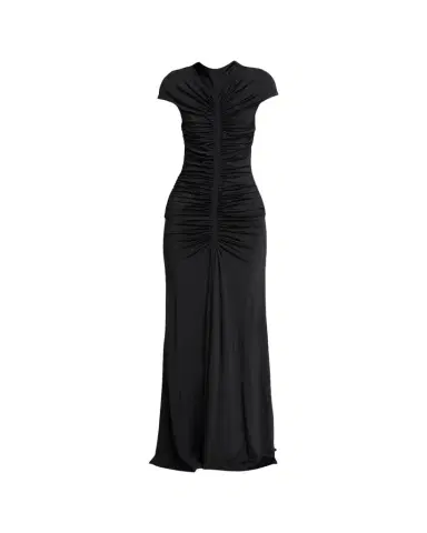 Giorgio Armani Ruched Cap-Sleeve Rhinestone Gown | Thumbnail 1 Giorgio Armani Ruched Cap-Sleeve Rhinestone Gown | Thumbnail 1